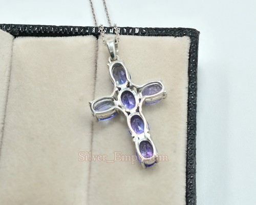 7x5 MM Natural Tanzanite 925 Sterling Silver December Birthstone Wedding Pendant - Picture 4 of 10