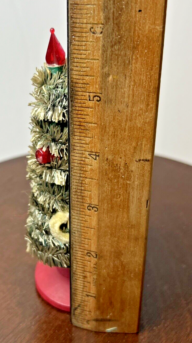 Vintage Mini Christmas Tree Japan with Garland Ornaments + Candles
