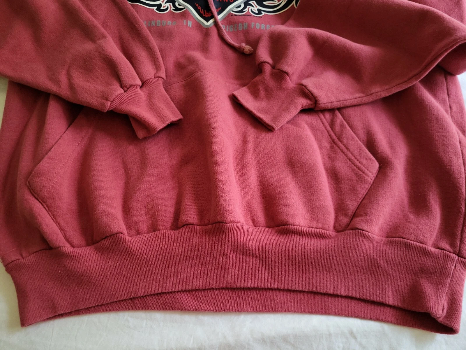 VETEMENTS Great Smoky Mountains Felpa con Cappuccio Uomo Grande Rossa Pullover