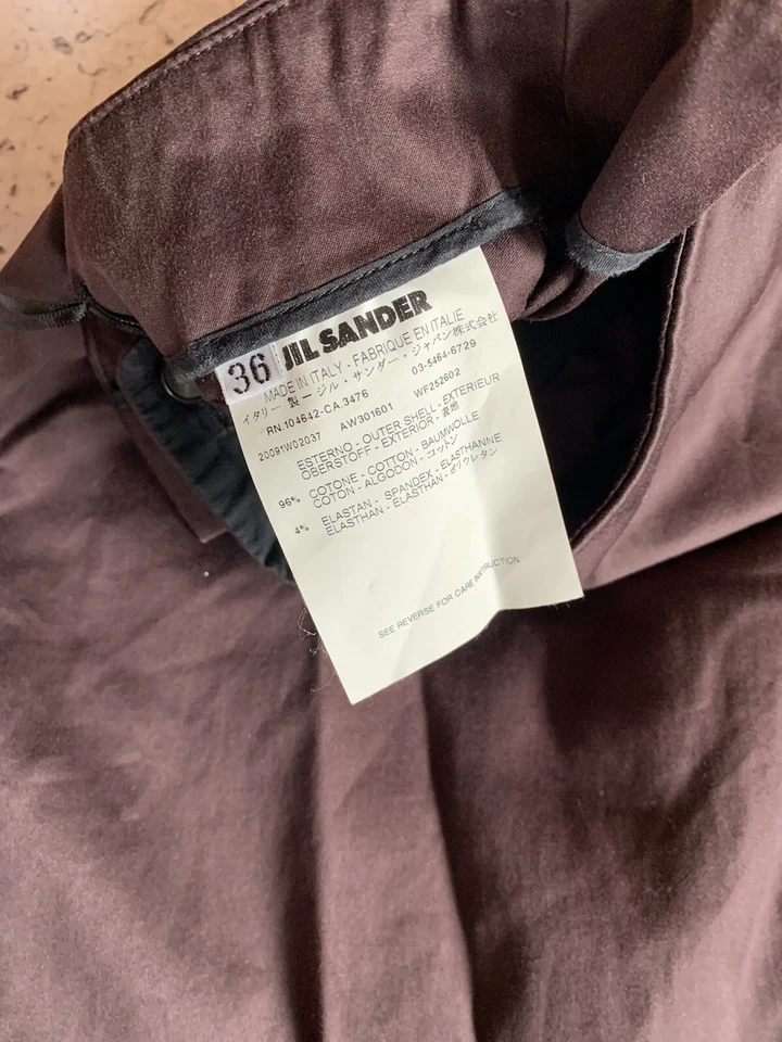 Jil Sander Pantalones Marrón Talla 36 Chinos Vestido Recto Algodón Foto 4 de 4