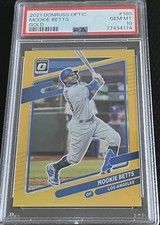 2021 Mookie Betts 3/10 PSA 10 Panini Donruss Optic Gold Prizm #180 - Dodgers