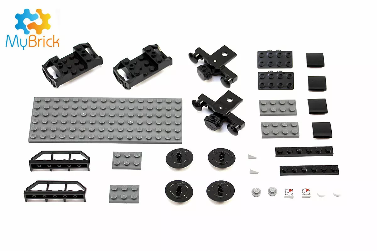 Train Carriage Set 6x16 Dark Grey made from Genuine Lego pieces