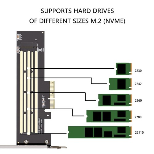 M.2 PCIe NVME To PCIE 4.0 Adapter Card Full Speed Card PCIE Adapter Card - Afbeelding 3 van 8