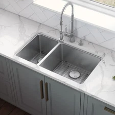 Ruvati 32" Undermount 30/70 Double Bowl 16 Gauge Kitchen Sink - RVM5307
