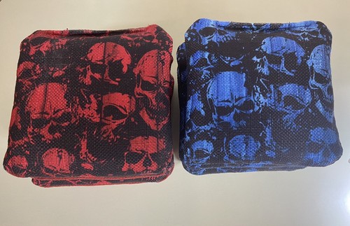 Skull Regulation Size Cornhole Pro Bags stick n slide Set of 8