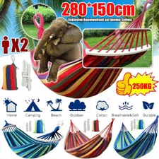 Camping Hammock Cotton Rope Hiking Portable Outdoor Swing Sleep Hanging Bed New