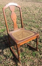 Vintage Wooden Rocking Chair with Cane Bottom Seat - Pickup in SC - No Shipping