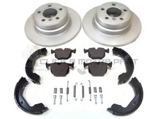BMW X5 E53 2000-2006 REAR 2 BRAKE DISCS & PADS AND HANDBRAKE SHOES & FITTING KIT
