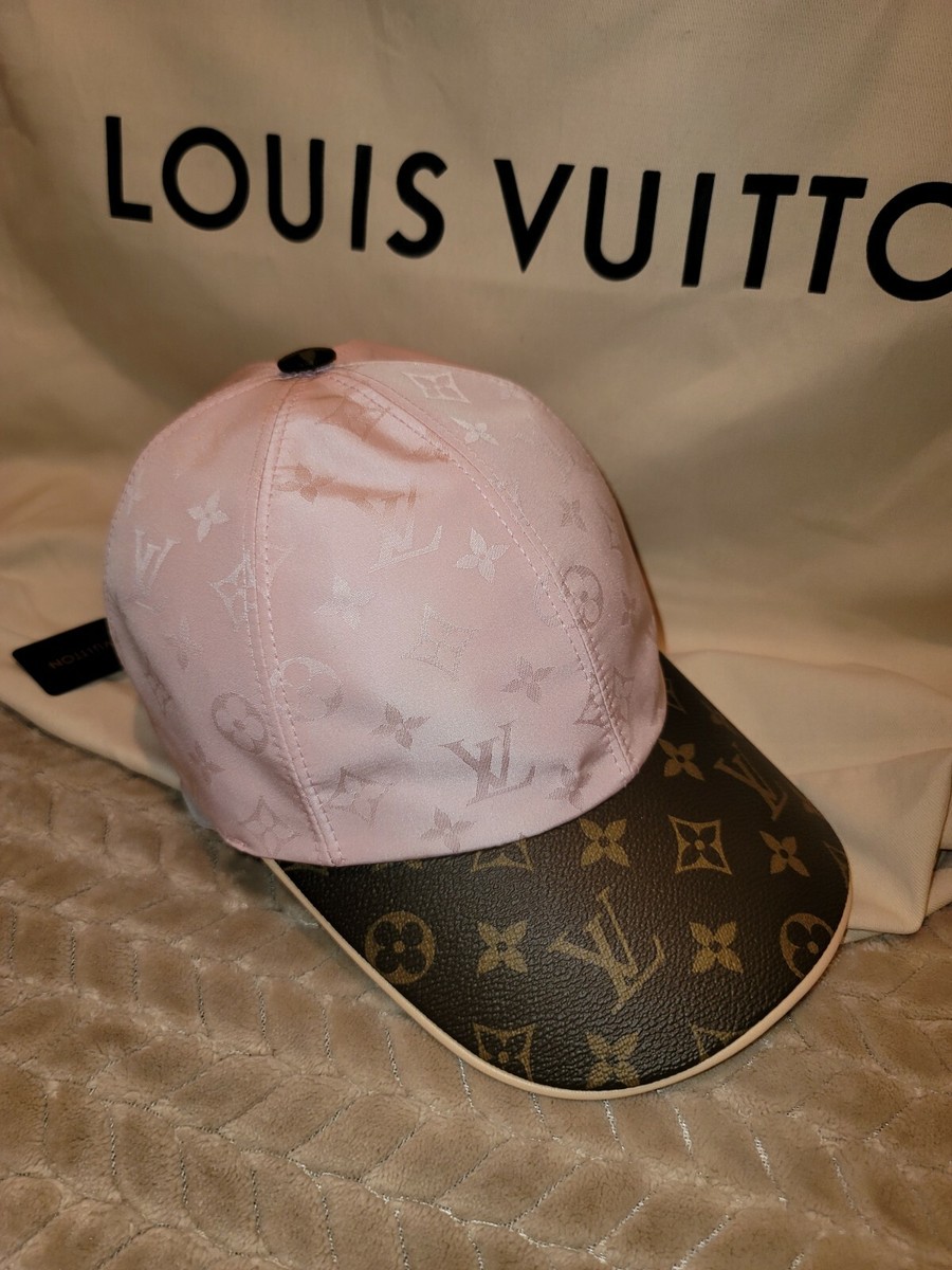 LOUIS VUITTON Hat Cap Pink Monogram Canvas Summer Hat Size Medium