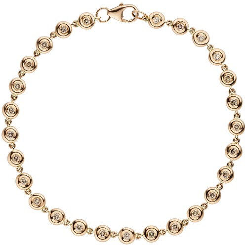 Lisandra Scott Bracciale Tennis Deluxe Con Cristalli - Donna, In Argento, Oro E Oro Rosa 925, Regolabile, Confezione Regalo