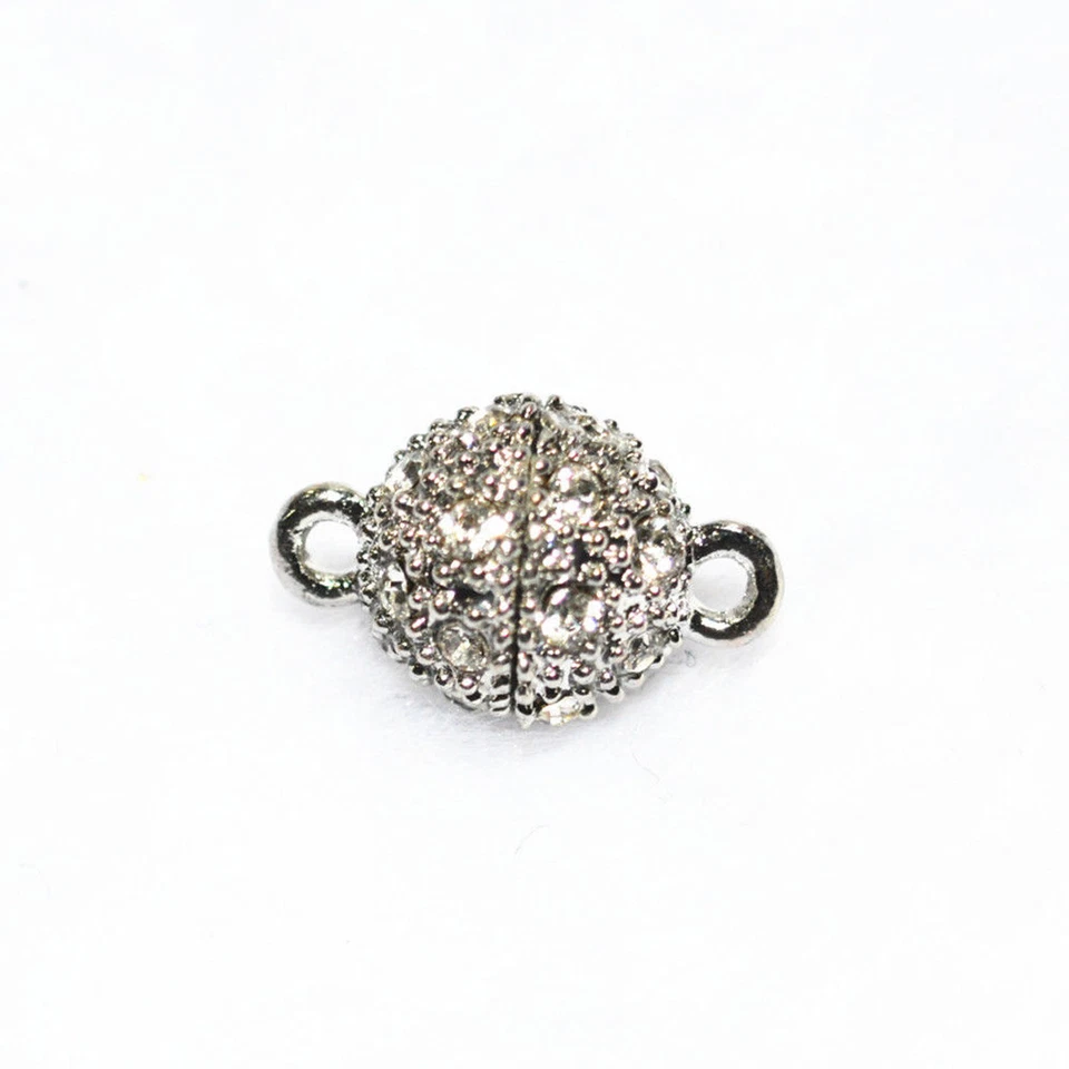 10 piezas 12mm aleación zinc chapado plata cristal broches magnéticos accesorios Foto 4 de 4