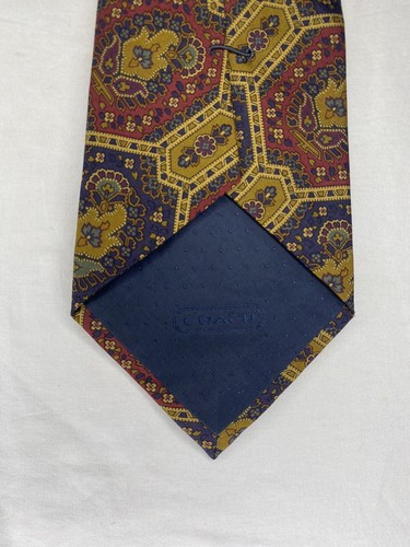 COACH Italian Silk Multicolor Tie Made in USA Necktie - Picture 5 of 7