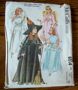 Vintage 1962 Mccall S Halloween Witch Bride Angel Fairy Costume Pattern 6514 Ebay