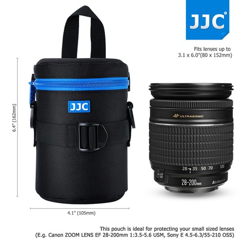 JJC 80x135mm Deluxe Lens Pouch Case Bag with 120mm Shoulder Strap for Canon Lens - Picture 1 of 12