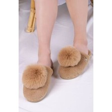 Pretty You London E2 Women's Slider Mule Slipper Etta Camel - Choose Size