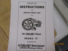 New Way Motor Co J Series Jewel Air Cooled Gas Engine Instruction/Parts Manual  