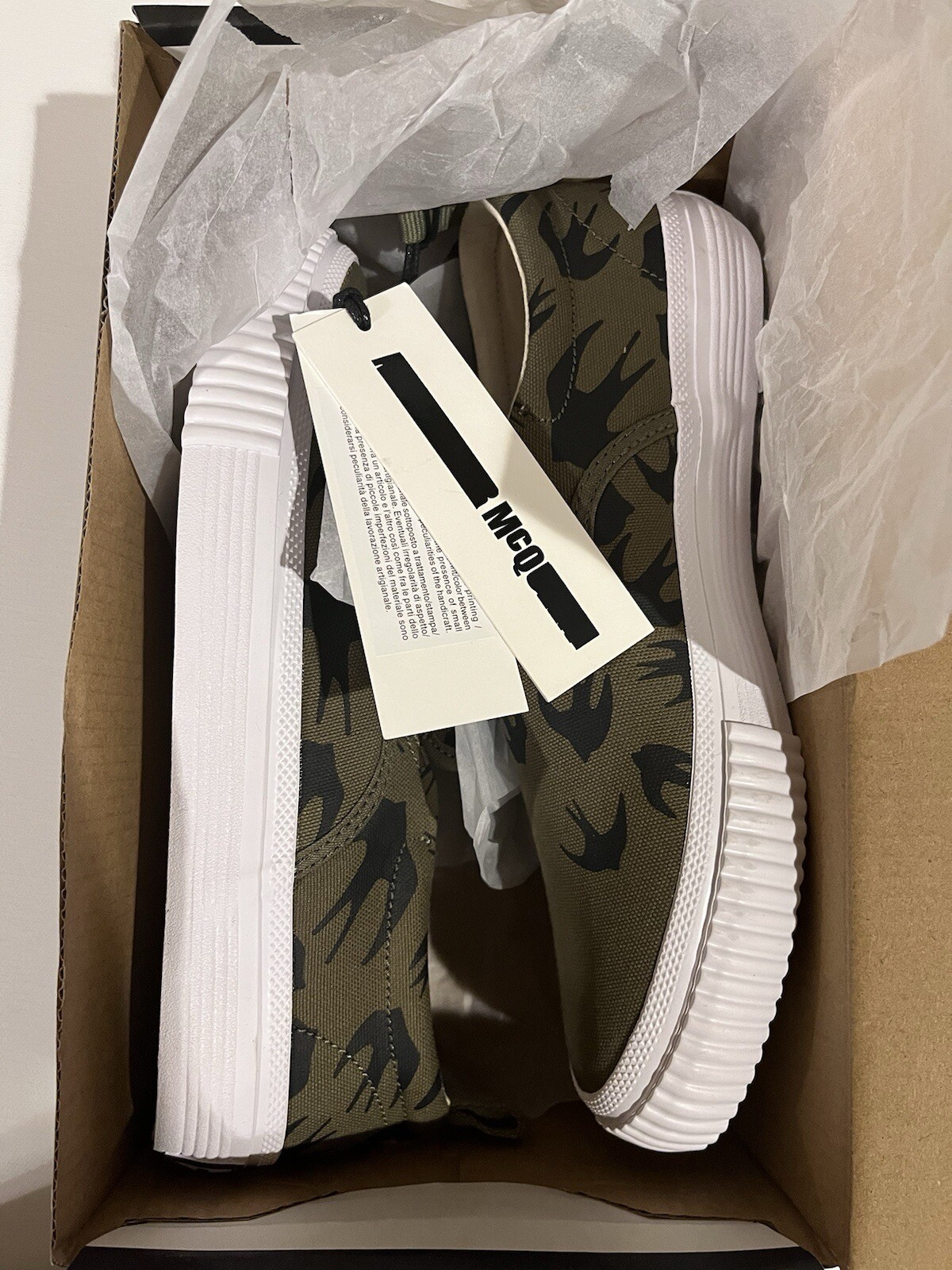 MCQ by Alexander McQueen Women's Green Swallow Slip-On Sneakers EU 39