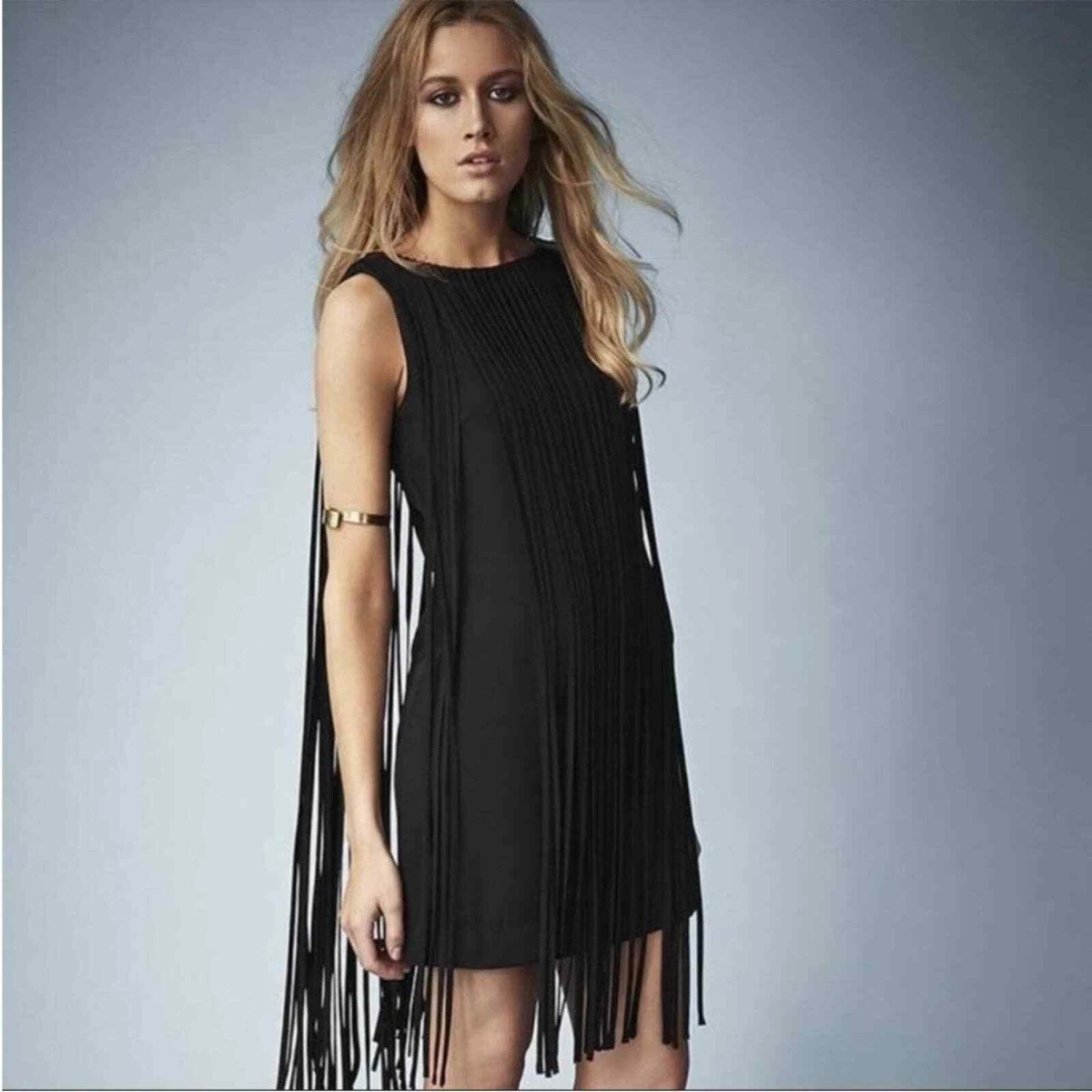 Kate moss topshop fringe best sale dress