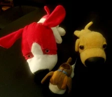 Lot/Small Plush Toys;2 Official ARTLIST Collection"The Dog";1 Hot Pink Dog Clone