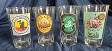 4x East Coast Micro Breweries Pint Glasses, Brooklyn, Arcadia, Otter Creek, Buzz