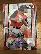 2021 Leaf Metal Draft Base Orange Crystal Parallel #2/2 Colton Cowser Auto