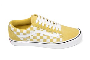 vans old skool lite checkerboard ochre and true white