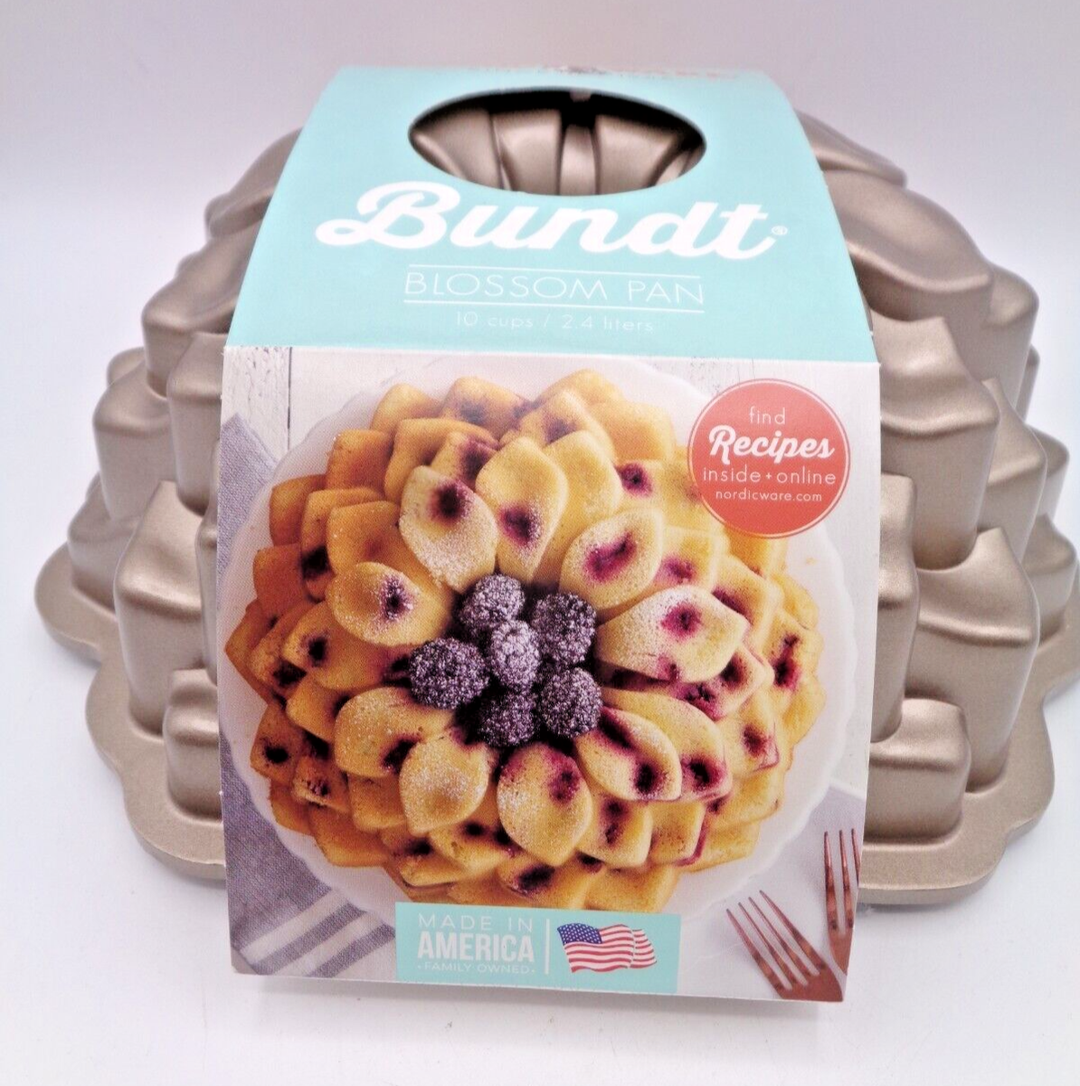 Nordic Ware Cast Aluminum Blossom Bundt Cake Pan 10 Cup Made in