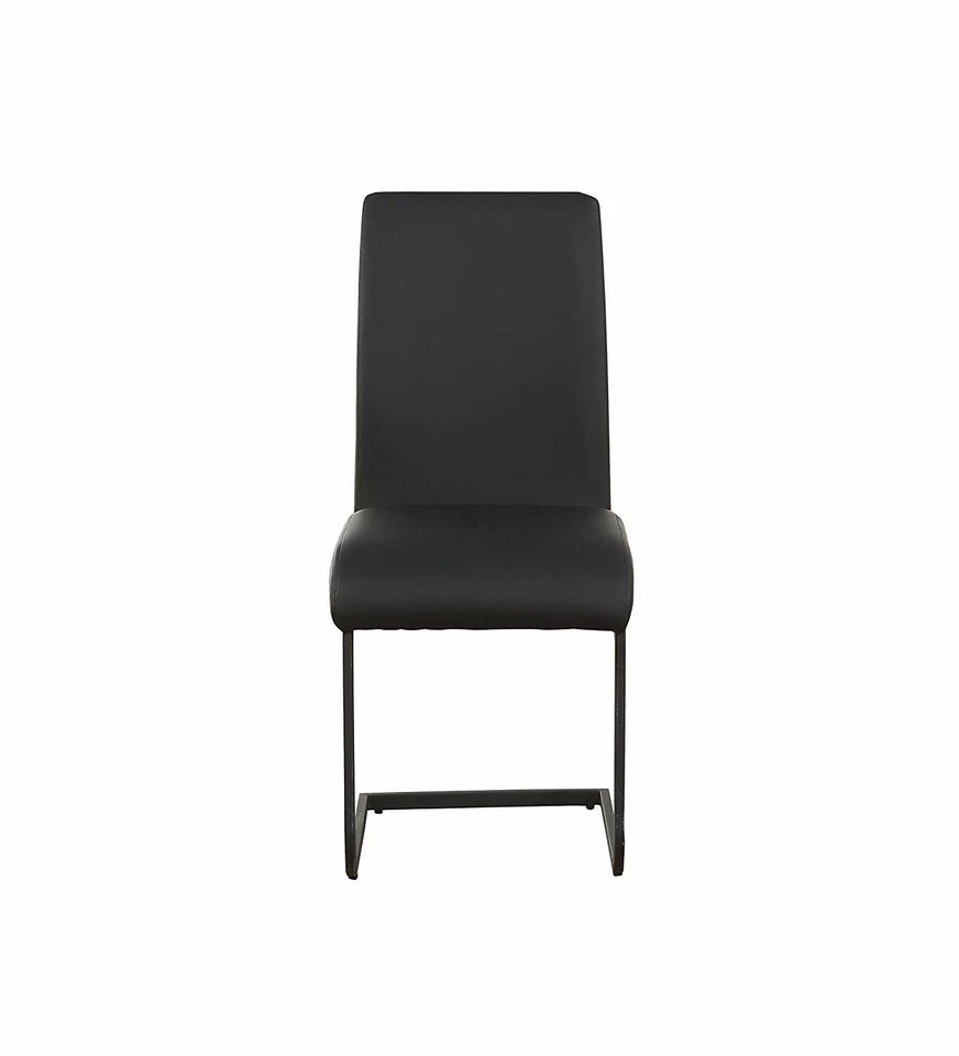 Fashion Gracie Black Faux Leather Seat Back Armless Dining Side Chair Set of 2 - Image 4 of 4