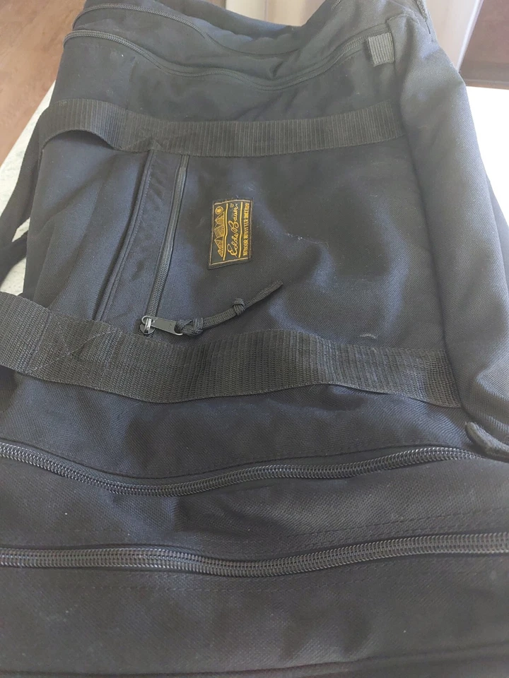 Винтажный черный холщовый рюкзак и спортивная сумка Eddie Bauer с надписью 26 дюймов L X 13 дюймов W - Изображение 2 из 4