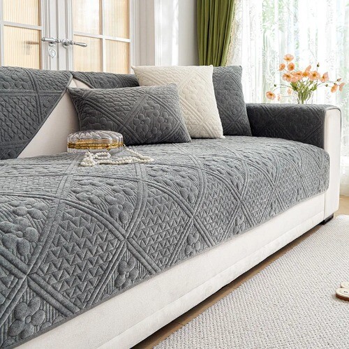 Floral Pattern Thicken Sofa Cover Universal Soft Velvet Sofa Non-slip Couch Room - Picture 33 of 33