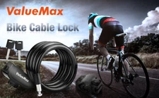 ValueMax 4FT Cable Bike Lock, ABS Lock Shell w/2 Keys & 1 Secure Mount Bracket