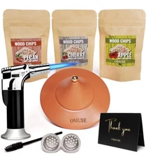 Cocktail Smoker Kit with Torch, 3 Wood Chips, Smoked Whiskey, Infuse Cocktails