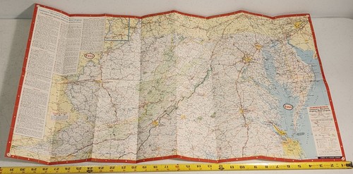 Vintage 1960s Travel Map Esso Delaware Maryland Virginia West Virginia - Picture 4 of 7
