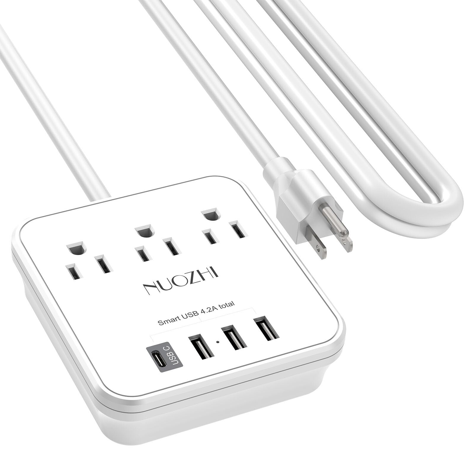 Cruise Essentials10 Ft Power Strip With 3 Outlets And 4 Usb Ports1 Usb C Non S