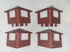 Two Vintage Marx Plastic Fort Apache Playset Block House Lookouts 54mm