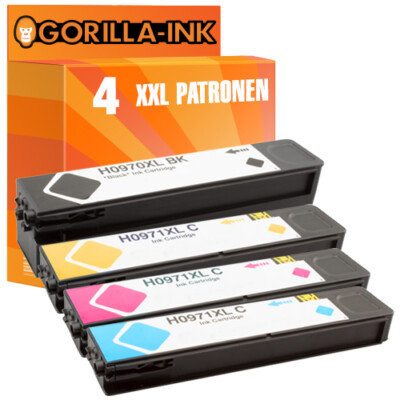 4 Patronen für HP 970 XL & HP 971 XL OfficeJet Pro X 476 DW 551 DW XXL