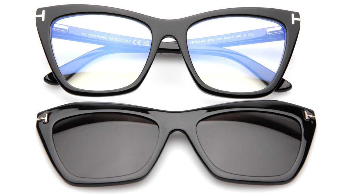 サングラス TOM FORD Tom Ford - FT5971-B 54001 - 001 Eyeglasses Tom Ford FT5971-B (001) + clip-on FT5971-B Woman