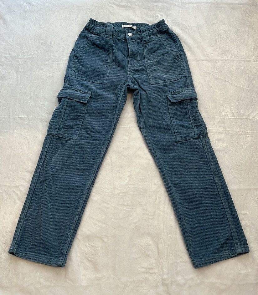 PacSun Blue Elastic Waist Cargo Corduroy Pants (Size … Gem