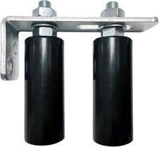 Universal Slide Gate Guide Roller 4" Black L Rear Post Bracket Adjustable Dual..