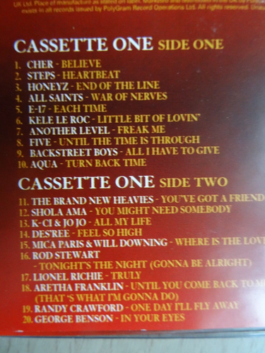 LOVE SONGS (VALENTINE) 2 x DOUBLE CASSETTES 77 VARIOUS KNOWN CHART TRACKS - Picture 7 of 9