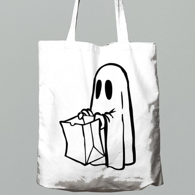 Halloween süß Geist Trick or Treat Grafik Beuteltasche Einkaufstasche 