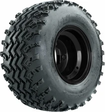 GTW 8" Gloss Black Steel Golf Cart Wheels & 18x9.5-8 Rogue All Terrain Tires (4)