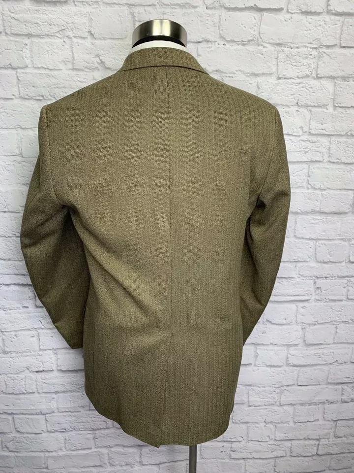 $295 Andrew Fezza Hombres Marrón Espiga Blazer Abrigo Deportivo 40L Foto 4 de 4