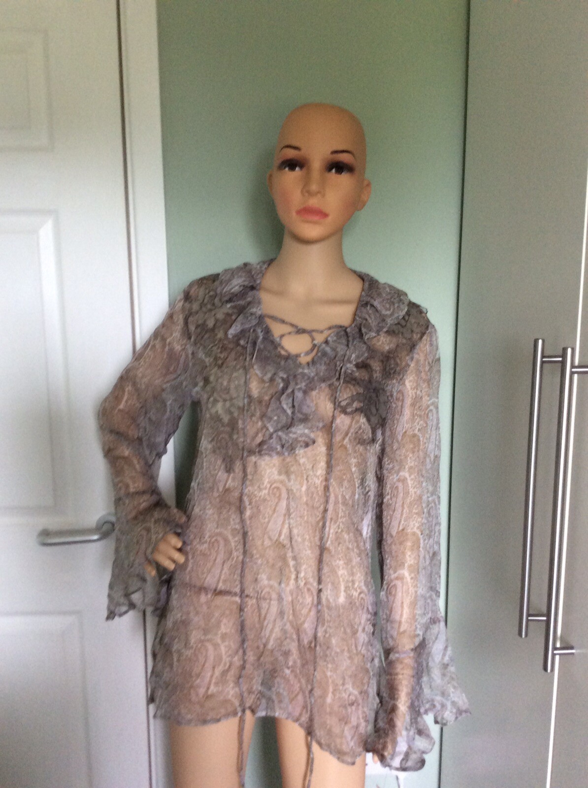 Bnwt Free People / Brenda Knight Paisley Pirate Blouse - Small - RRP $190