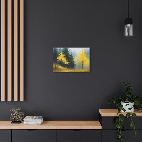 MISTY GROVE LANDSCAPE PRINT, AUTUMN FOREST NATURE CANVAS WALL ART - Picture 9 of 25