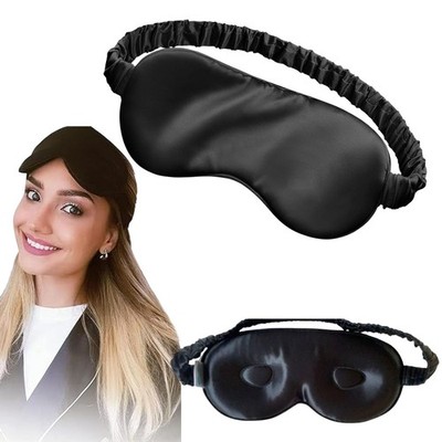 Mulberry Silk Sleep Mask 3D Contoured Blackout Eye Mask Adjustable Strap Travel