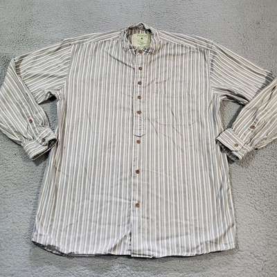 Emerald Isle Weaving Shirt Mens Medium Gray Traditional Irish Grandfather Cotton