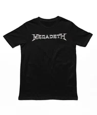 Megadeth Logo T Shirt Mens Rock and Roll Music Classic Band Tee New Black,White