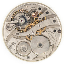 E. Howard Series 7 12-Size 19-Jewel Antique Pocket Watch Movement, Runs