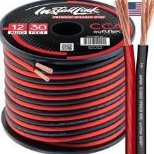 Durable 12 AWG Multi Strand Speaker Wire - 30 Feet Frosted Finish for Easy Setup